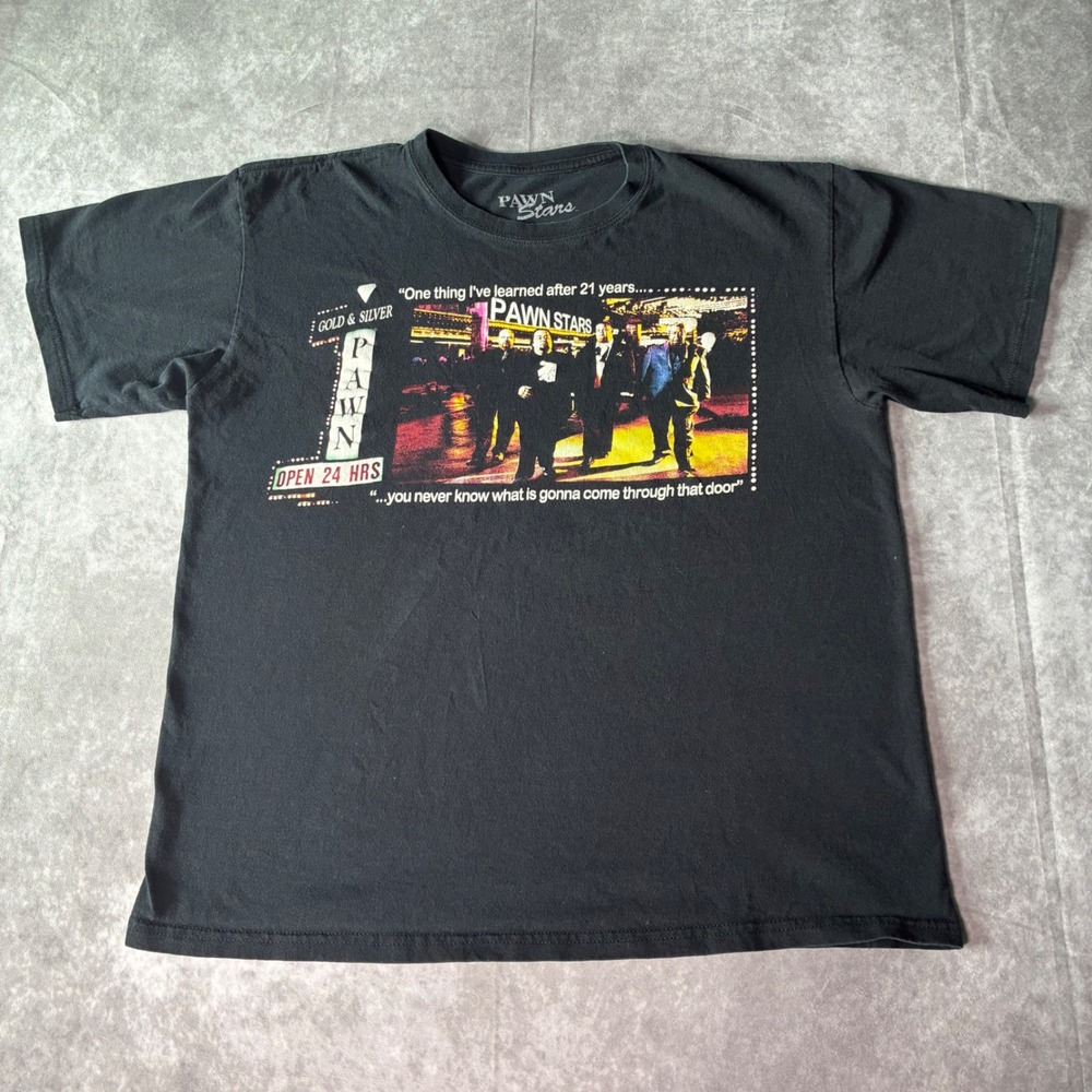 Y2K Pawn Stars History Channel TV show Nostalgic T-Shirt Mens Large Black USA